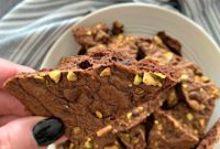 Crispy Pistachio Brownie Bark