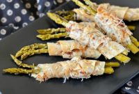 Cheesy Bacon Pickled Asparagus Phyllo Bundles