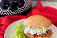 Spicy Slow Cooker Buffalo Pulled Pork with Cooling Celery Slaw