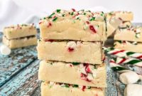 Festive White Chocolate Peppermint Fudge