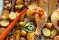 One-Pan Crispy Spatchcock Chicken and Roasted Veggies