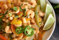 Easy Sheet Pan Shrimp Fajitas with Cilantro Lime Butter