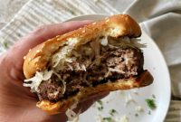 Tangy Sauerkraut & Swiss Burgers