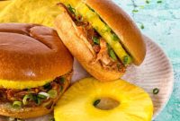 Crockpot Luau Chicken Sandwiches