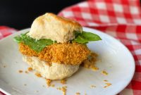 Crispy Oven-Fried Chicken Biscuit Sandwiches