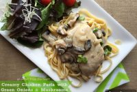 Velvety Mushroom Chicken with Fresh Scallions