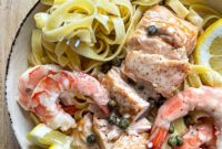 Lemon Caper Salmon and Shrimp