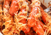 BBQ Hot Dogs and Sauerkraut