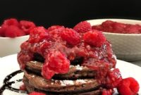 Luscious Chocolate Pancakes with Tart Raspberry Coulis
