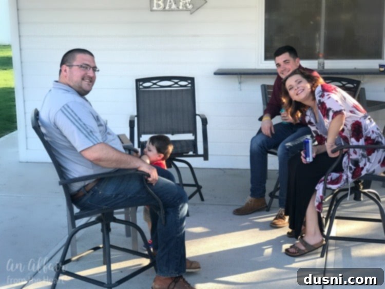 Fiery Chili Cheese Dog Melt 4 Friends and family gathering on a patio, enjoying a summer day