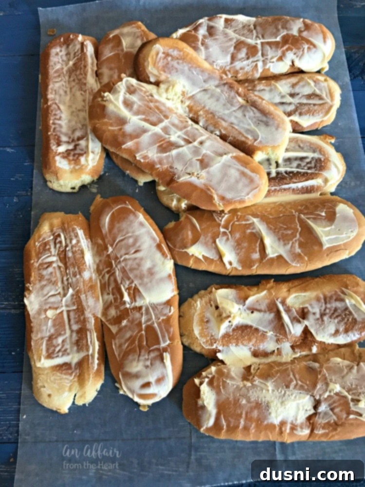 Fiery Chili Cheese Dog Melt 6 Flattening hot dog buns with a rolling pin and spreading Country Crock