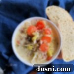 creamy bowl of sauerkraut soup