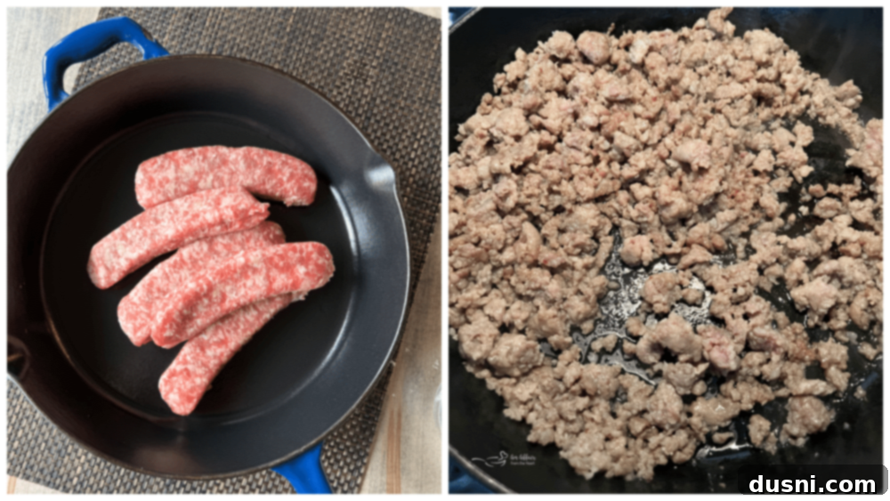 Ingredients prepped and cooking in a pot for sauerkraut soup