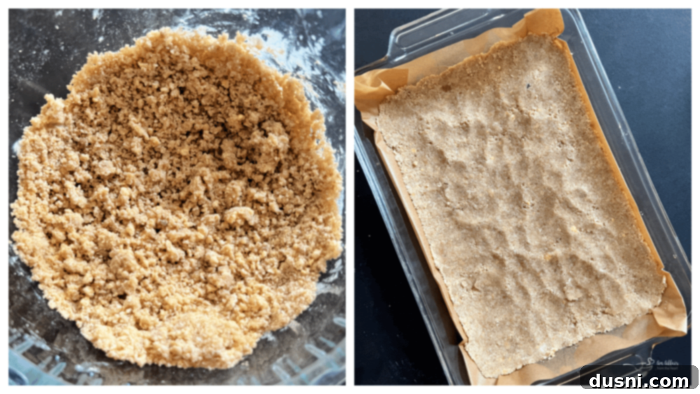 Mixing crust ingredients for Candy Corn Salted Nut Roll Bars