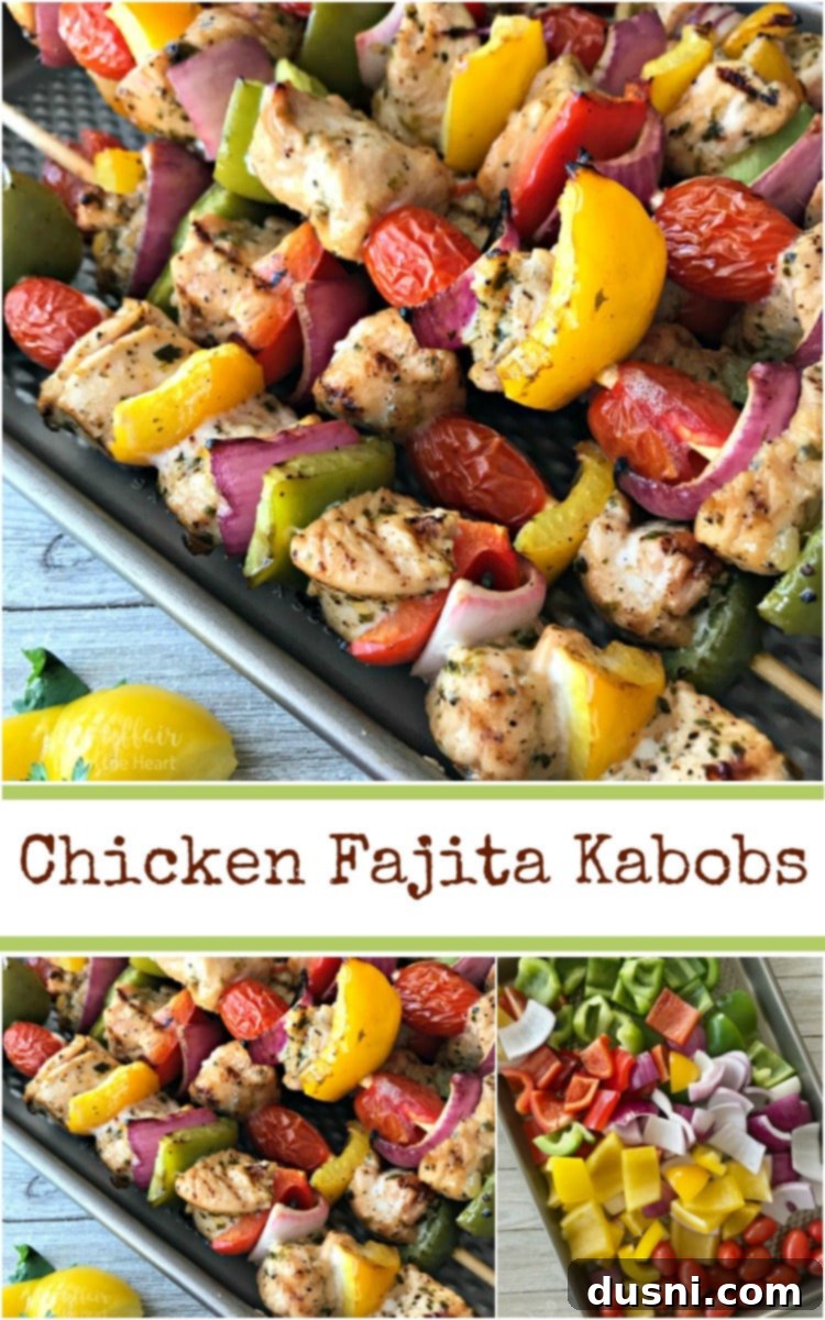 Grilled Chicken Fajita Skewers 3 Chicken Fajita Kabobs - An Affair from the Heart
