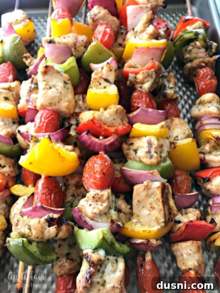 Chicken Fajita Kabobs hot off the grill