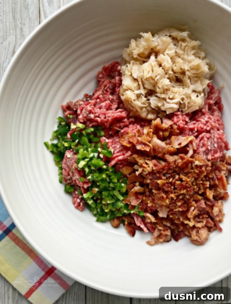 Spicy Bacon Kraut Burger