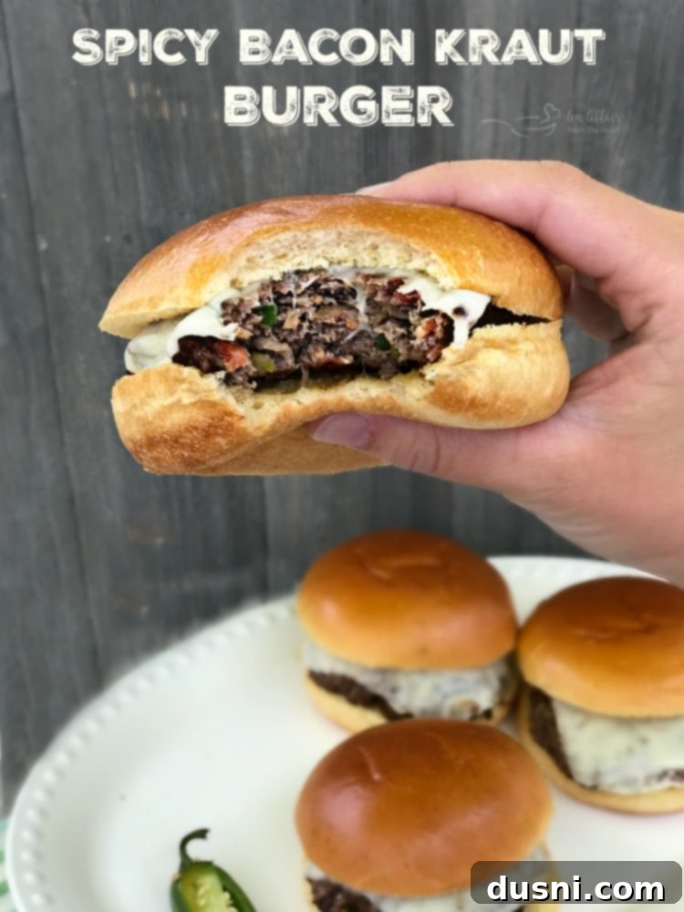 Spicy Bacon Kraut Burger