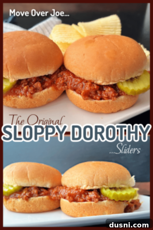 Sloppy Dorothy Sliders on mini buns, close up