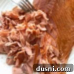 Smoked Salmon being flaked