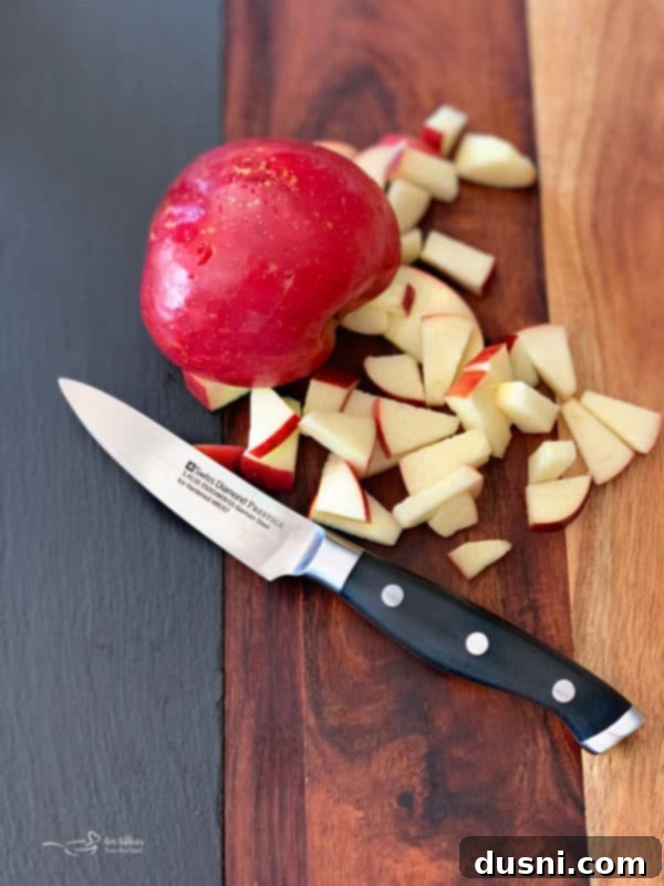 A high-quality Swiss Diamond Paring Knife for preparing apples