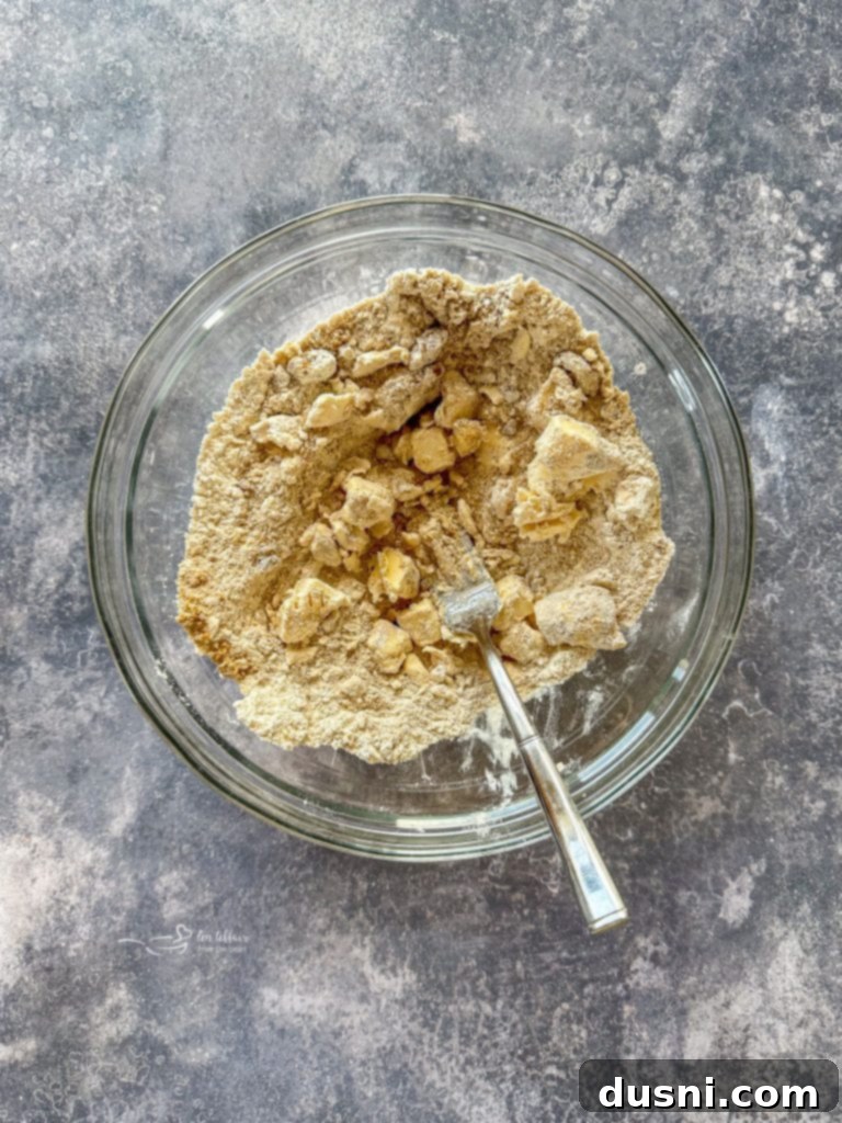 Spiced Applesauce Coffee Cake 6 Mixing streusel ingredients for coffee cake