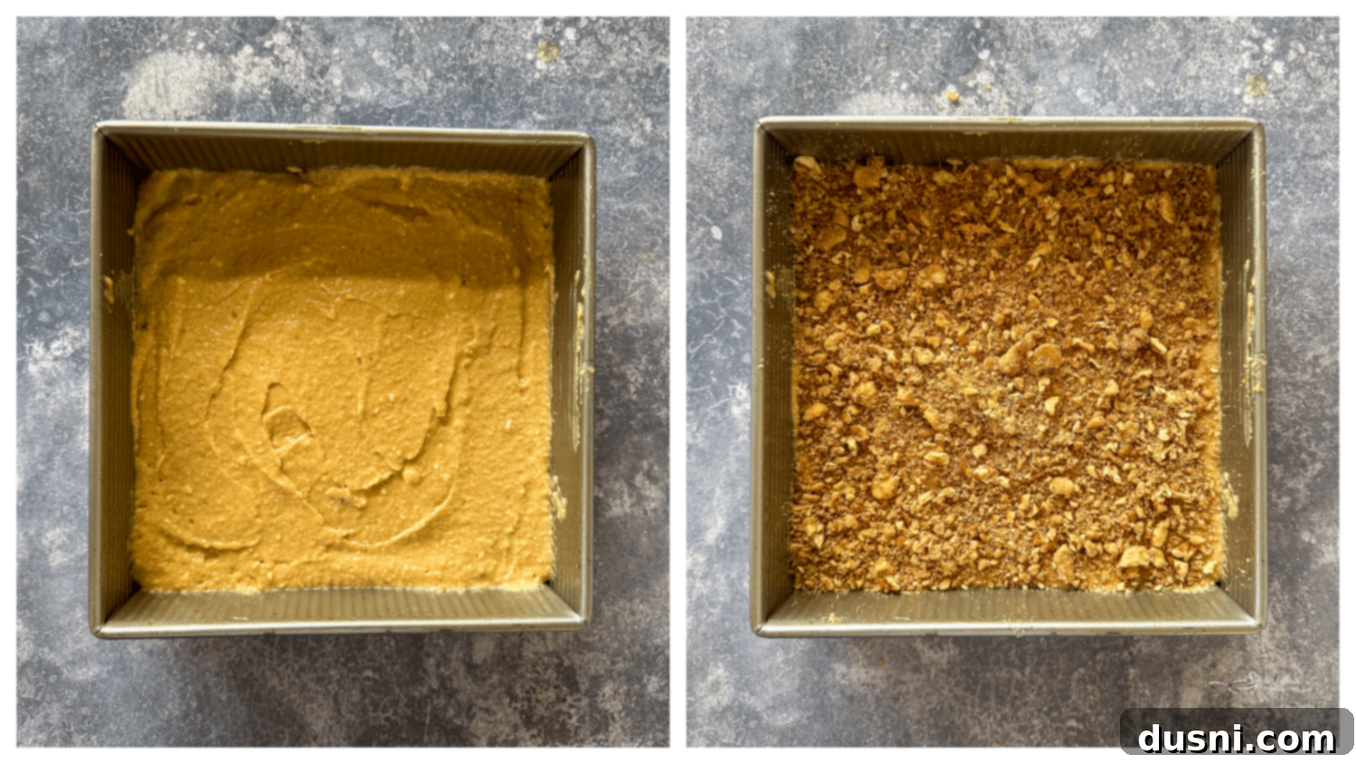 Spiced Applesauce Coffee Cake 8 Smooth applesauce coffee cake batter in a bowl