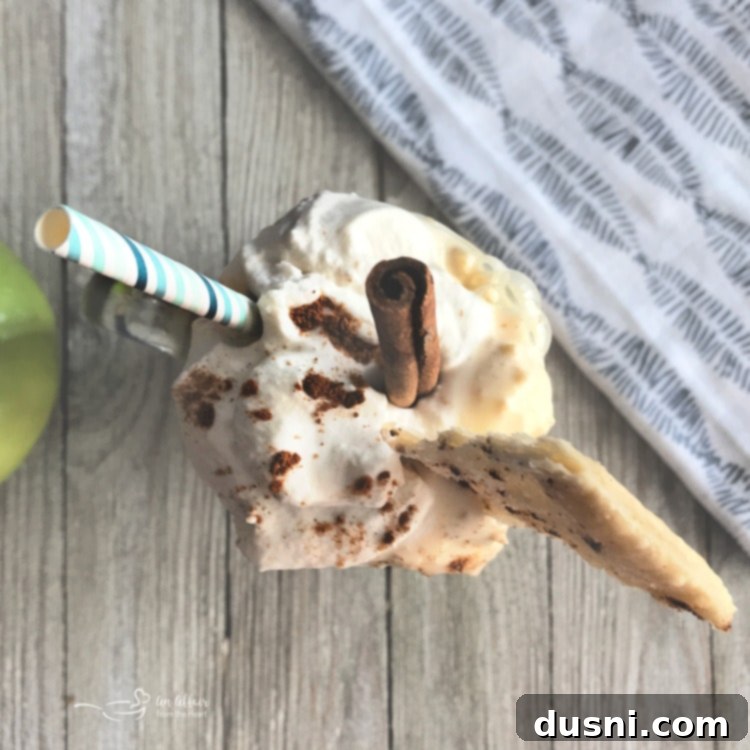 Homemade Dairy Queen Apple Pie Blizzard 5 Freshly whipped cream with stiff peaks, ready to top the Copycat Dairy Queen Apple Pie Blizzard.