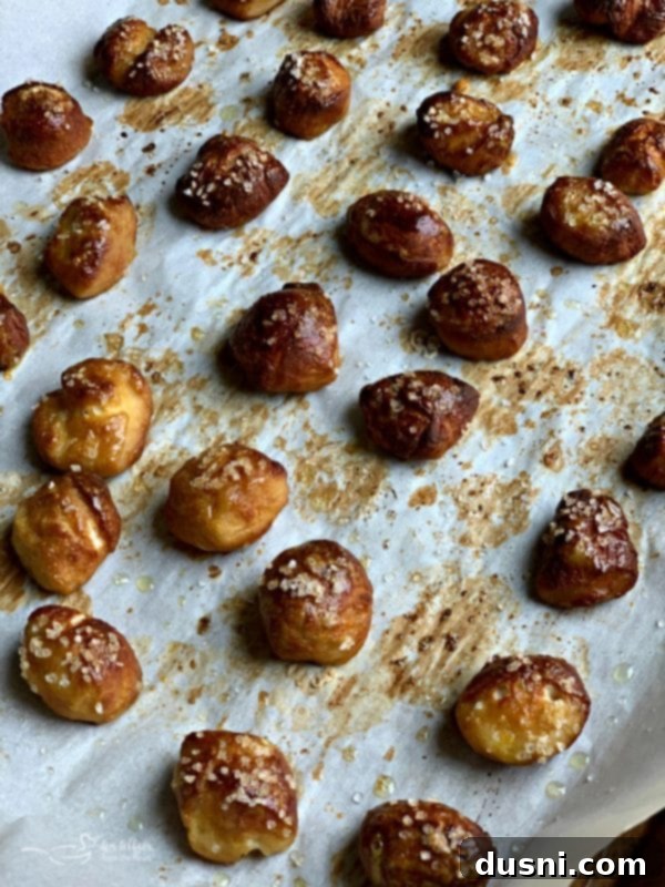 Cheesy Sauerkraut Pretzel Poppers 12 Golden brown pretzel bites fresh from the oven