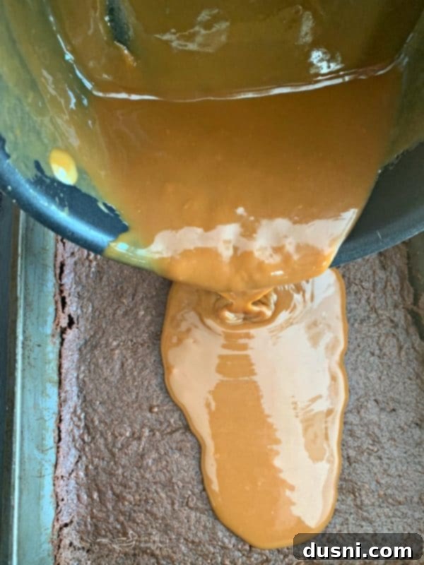 Mixing the brownie batter with Devil's Food cake mix