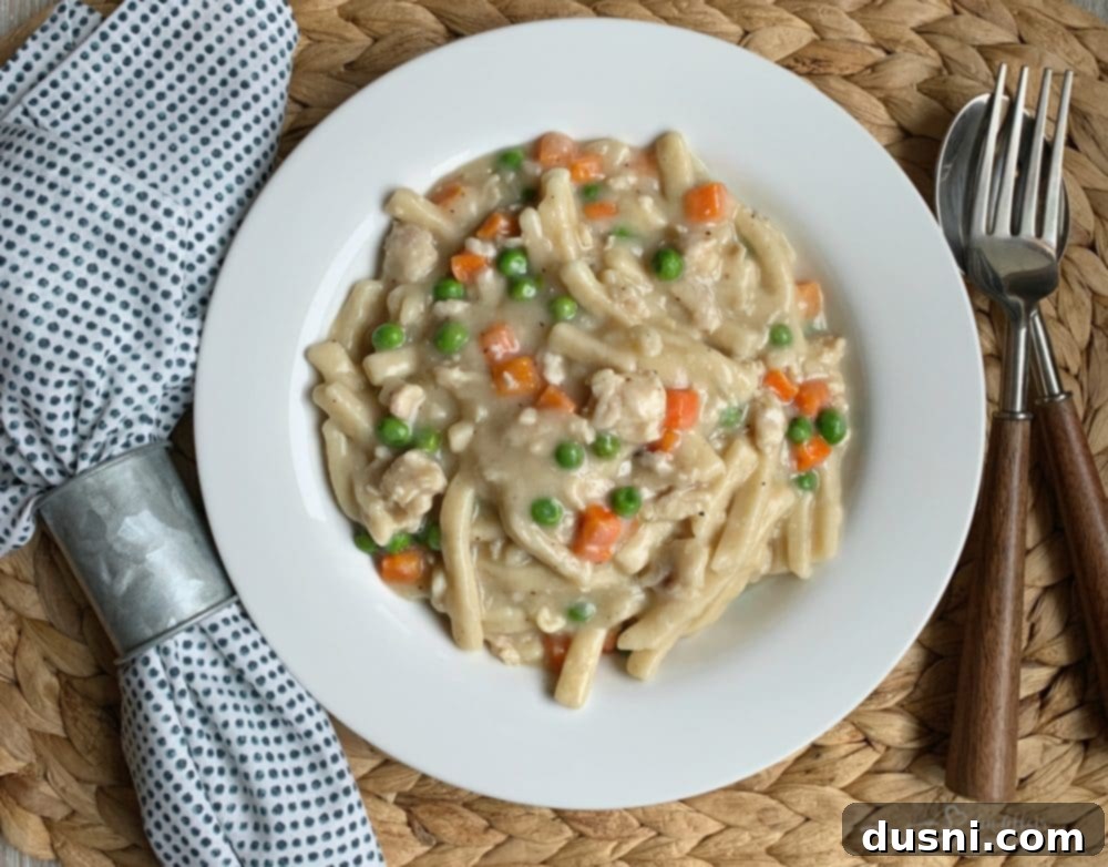 Gary's 20 Minute Chicken & Noodles served in a bowl