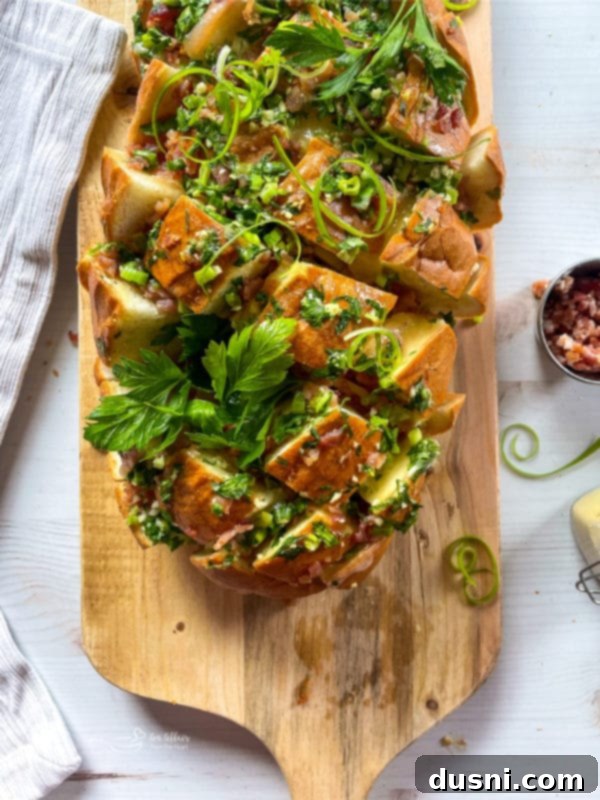 Close-up of baked Cheesy Crack Bread