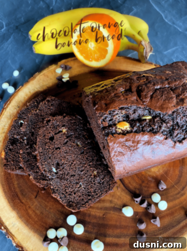 Pinnable image for Chocolate Orange Banana Bread