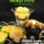 Homemade Dog Ice Cream 2 Pinterest image with text "homemade Frosty Paws" featuring a dog treat