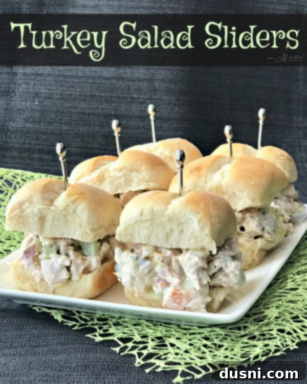 Dainty Turkey Sliders 10 A Plate of Turkey Salad Sliders with Fresh Greenery