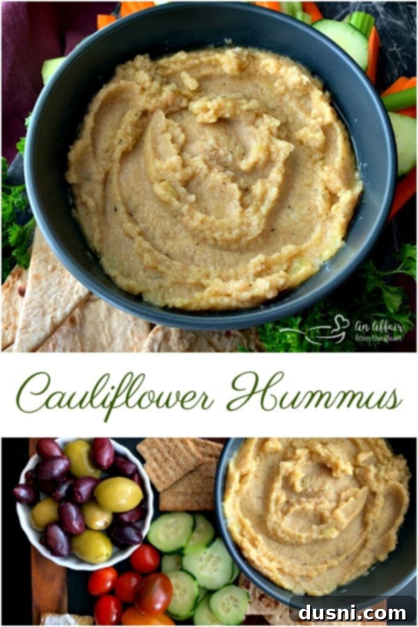 Pin this Cauliflower Hummus recipe for later