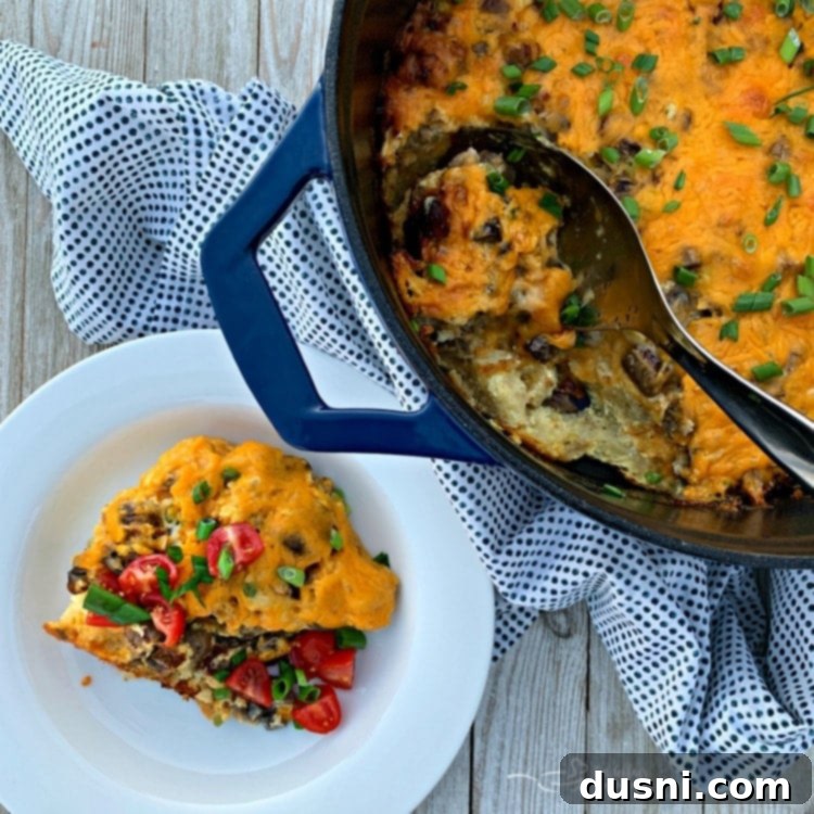 Hearty Dutch Oven Brunch Casserole 2 Dutch Oven Brunch Bake - Sausage Egg Casserole
