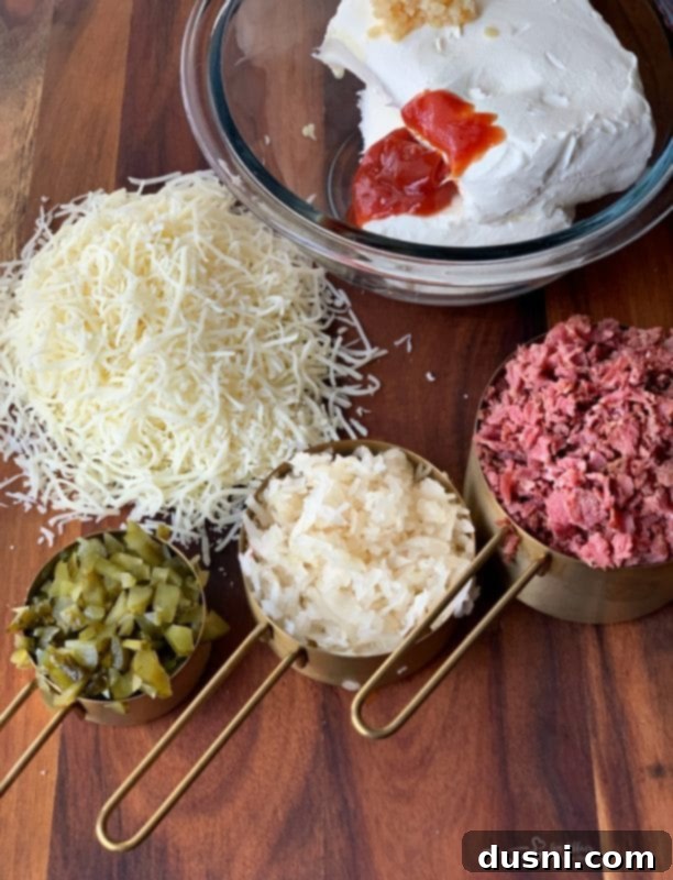 Reuben Cheese Ball Prep