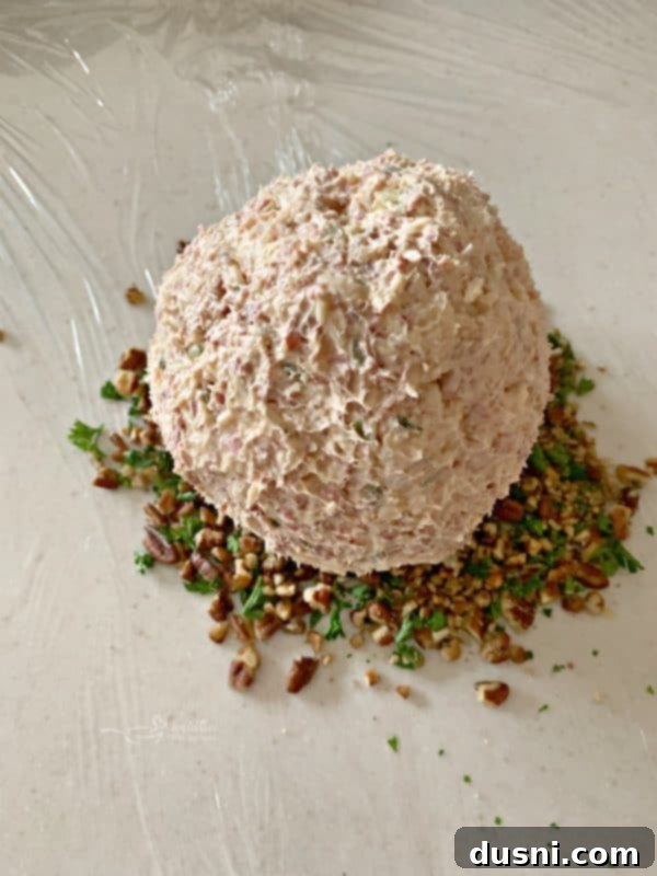 Forming the Reuben Cheese Ball