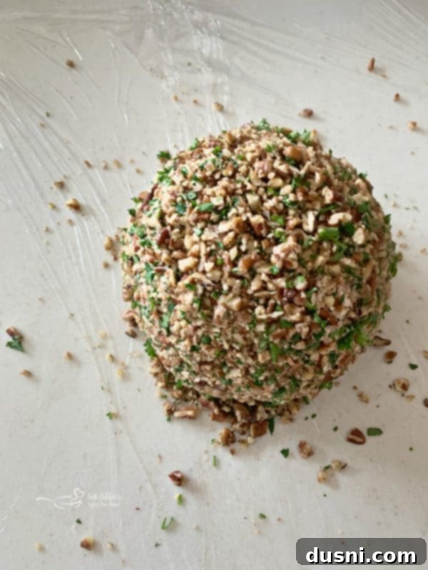 Coating the Reuben Cheese Ball