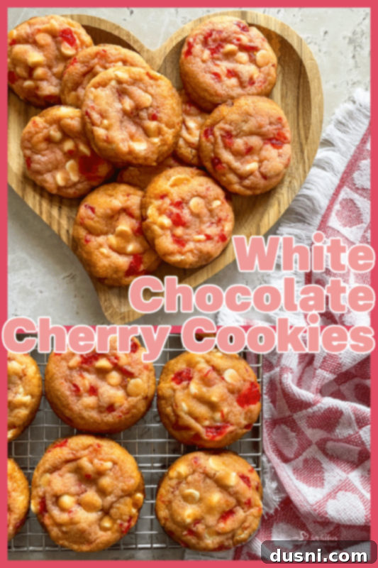 Luscious White Chocolate Cherry Cookies 12 White Chocolate Cherry Cookies stack