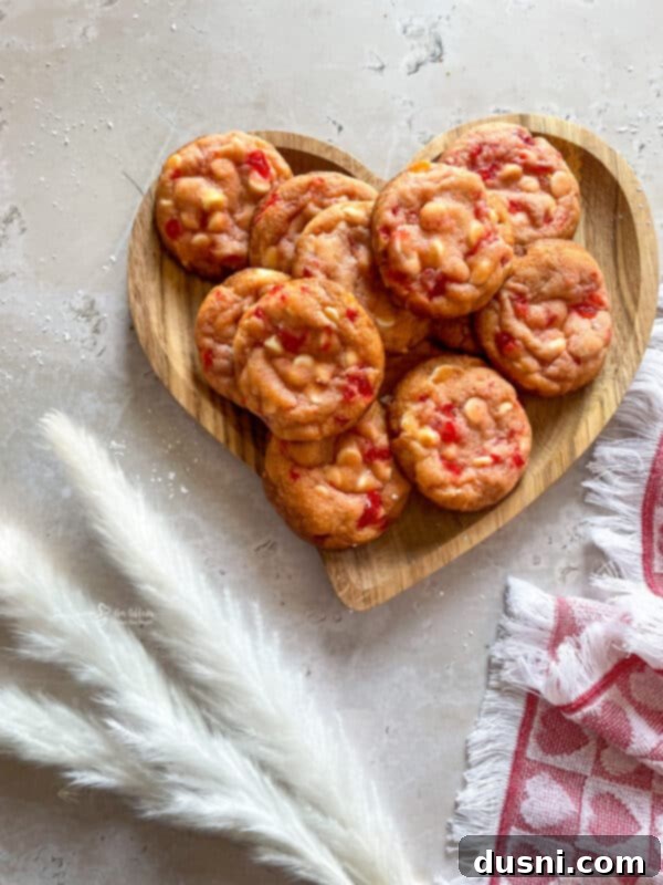Luscious White Chocolate Cherry Cookies 13 White Chocolate Cherry Cookies close-up