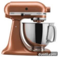 Red KitchenAid Stand Mixer, a classic kitchen appliance.