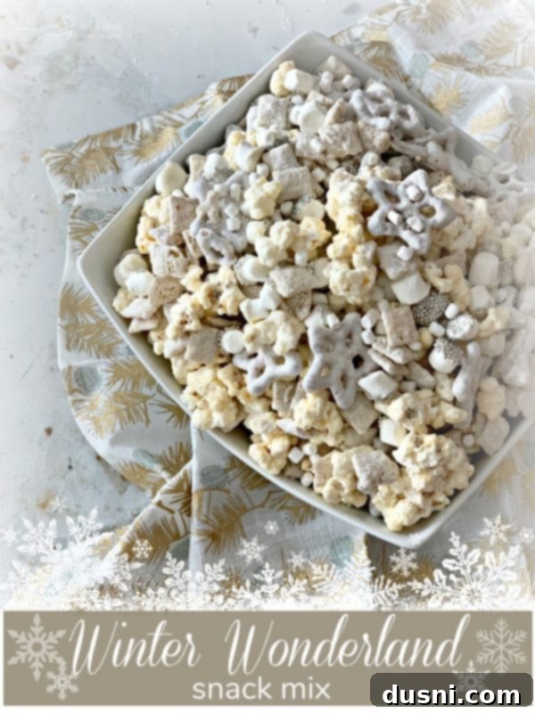 Enchanted Winter Mix 2 Elegant Winter Wonderland Snack Mix with White Chocolate, Marshmallows, Chex, Popcorn, and Pretzels
