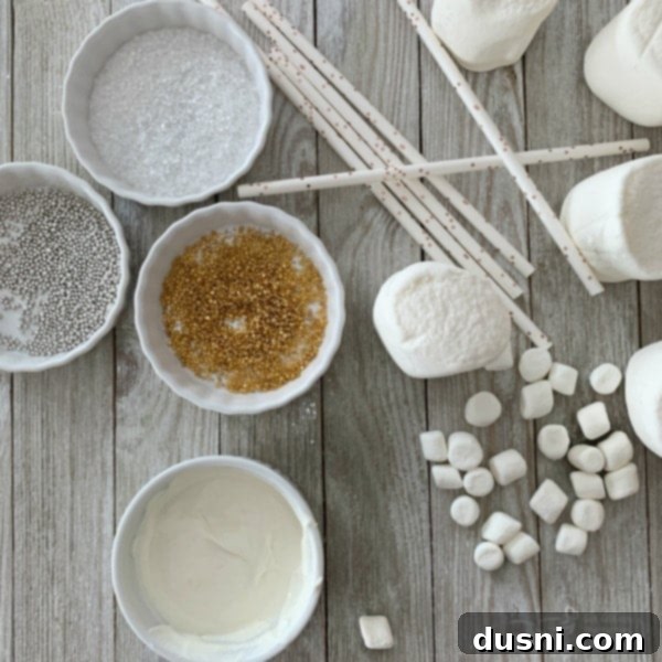 Enchanted Winter Mix 11 Step-by-step preparation of White Chocolate Dipped Marshmallows with sprinkles