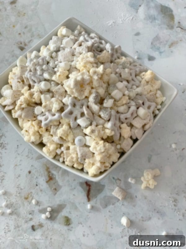 Enchanted Winter Mix 15 The complete Winter Wonderland Snack Mix, a stunning white medley of treats