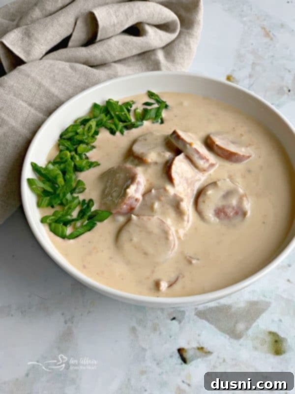 Hearty Instant Pot Beer Cheese Soup with Kielbasa and Sauerkraut 8 Instant Pot Beer Cheese Soup with Kraut & Kielbasa