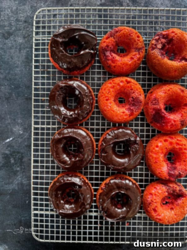 Decadent Baked Chocolate Covered Strawberry Donuts 12 Chocolate ganache being prepared in a saucepan