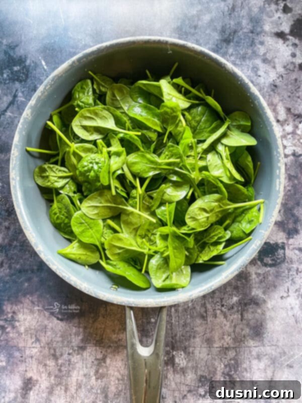 Spinach in a bowl