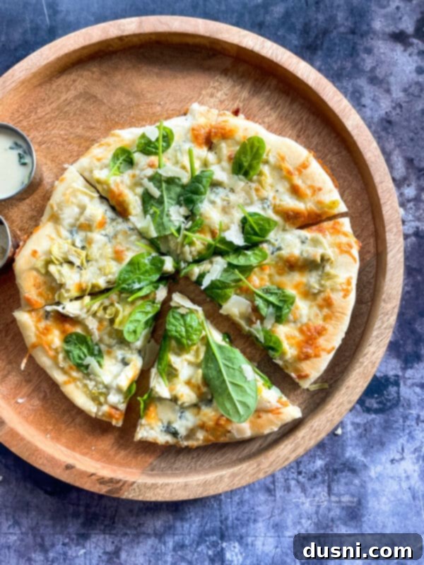 Spinach & Alfredo Pizza